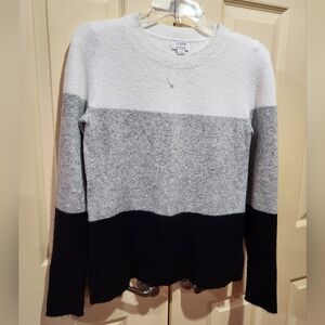 J. Crew Colorblock Crew Neck Sweater, NWOT, Size XXS